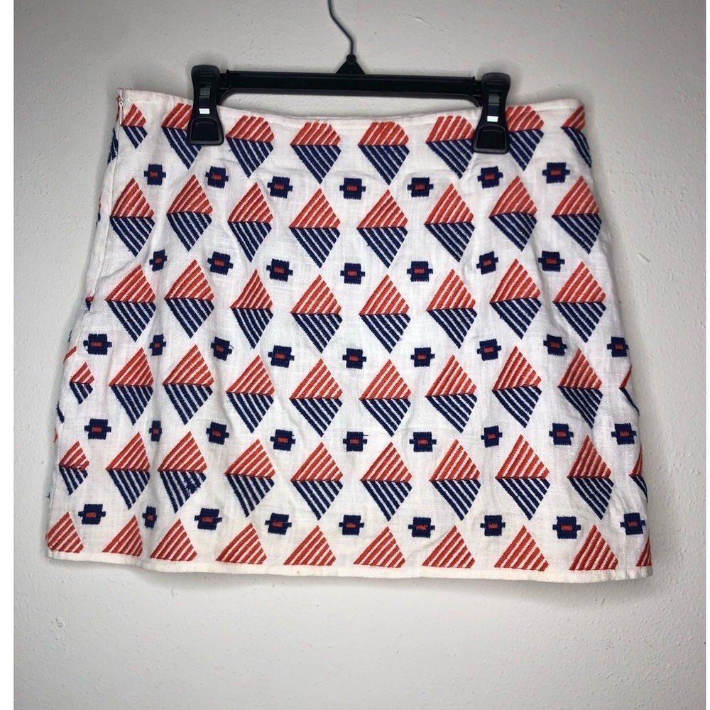 Anthropologie THML Embroidered Geometric Skirt